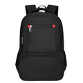 Oxford cloth insulated picnic backpack with curved straps, shown in light grey colour with pull rod belt attached.
