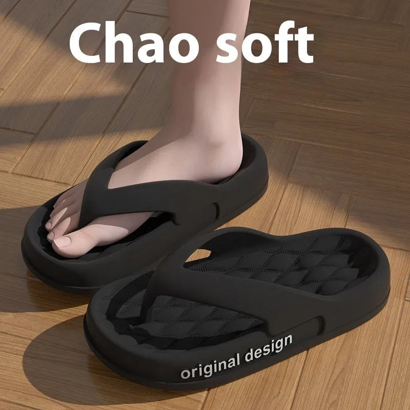 Men's EVA injection-moulded flip flops shown in available colours including green, yellow, pink, white, khaki, grey, coffee, and black.