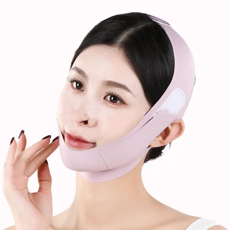 Small V face shaping mask in purple or green graphene options for facial lifting and tightening