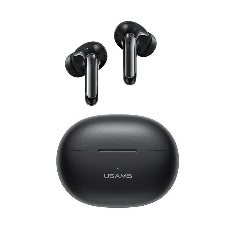 Black wireless in-ear gaming headset with low-latency esports mode and waterproof rating.