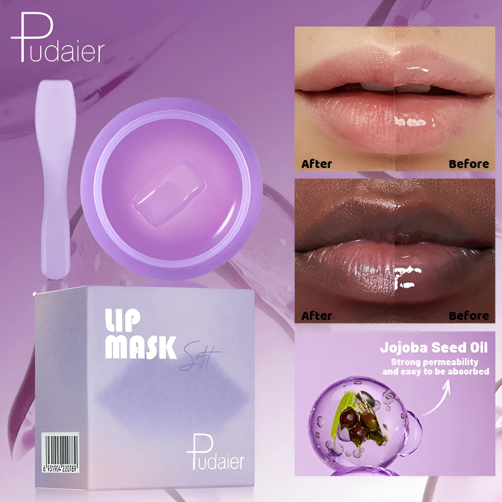 Exfoliating hydrating lip balm 10ml tube with a separate plastic scraper applicator