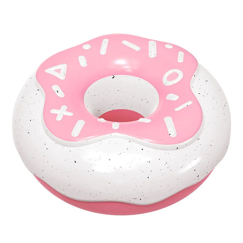 TPR donut dog toy in pink colour with textured surface for molar teeth cleaning
