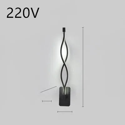 Nordic minimalist LED wall lamp in black or white with silicone shade for bedroom bedside lighting