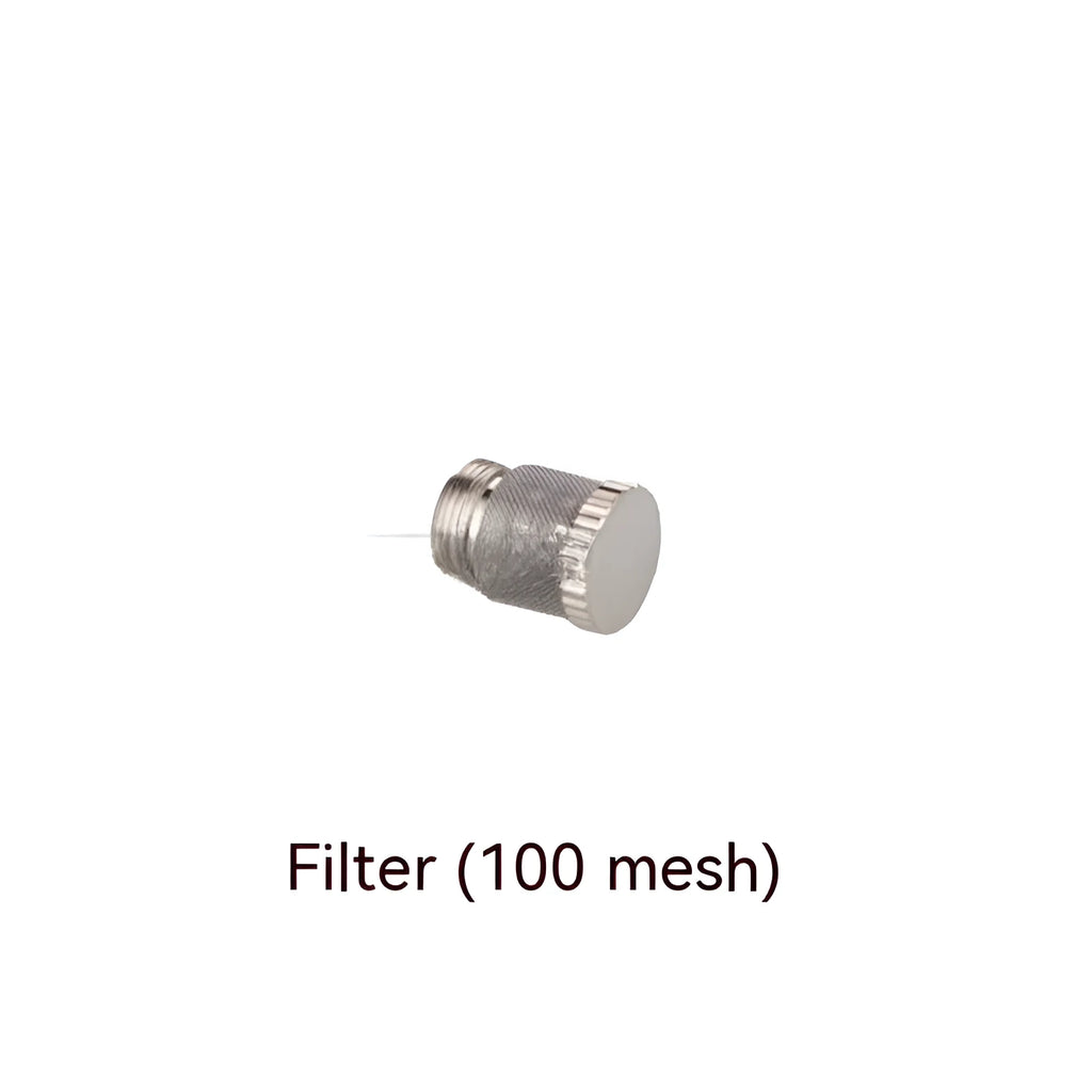 304 stainless steel two-point industrial spray nozzle with external thread and filter screen for atomisation.