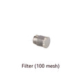 304 stainless steel two-point industrial spray nozzle with external thread and filter screen for atomisation.