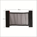 Car trunk elastic storage net in two sizes for organising loose items in vehicle boot