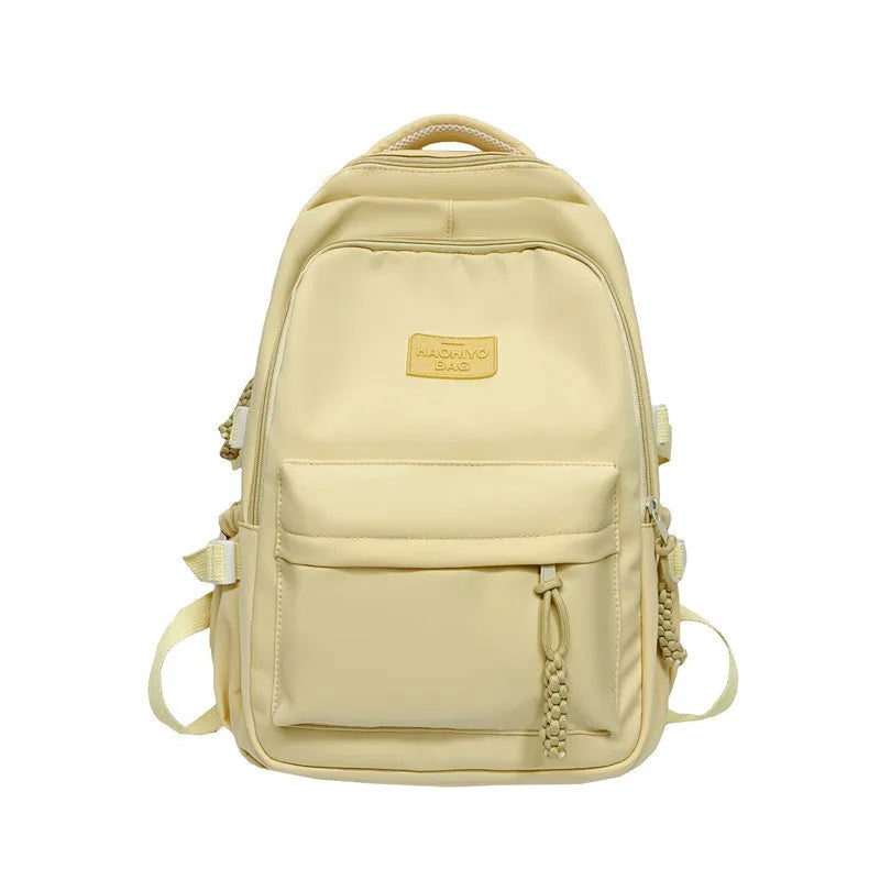 Korean-style lightweight waterproof nylon school backpack 20-35L macaron colour curved shoulder strap