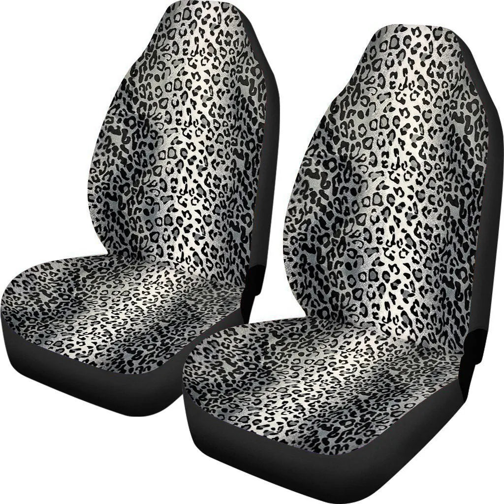 Retro cow spot leopard print car seat covers on vehicle seats