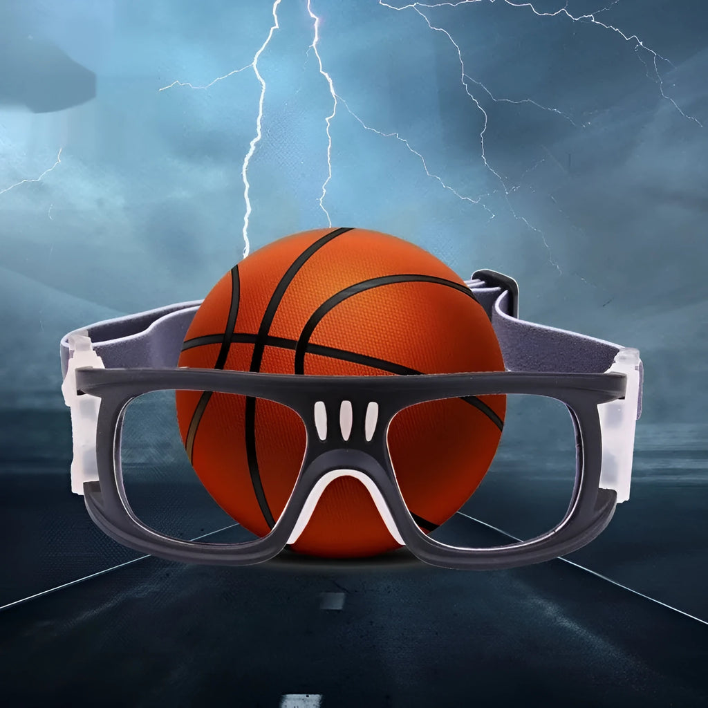 Explosion-proof outdoor basketball glasses with full rim frame in blue colour