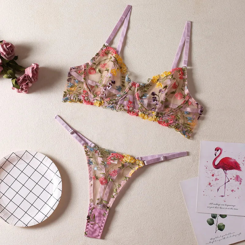 Women's floral bikini set in polyester available in five colours and Asian sizes S M L XL.