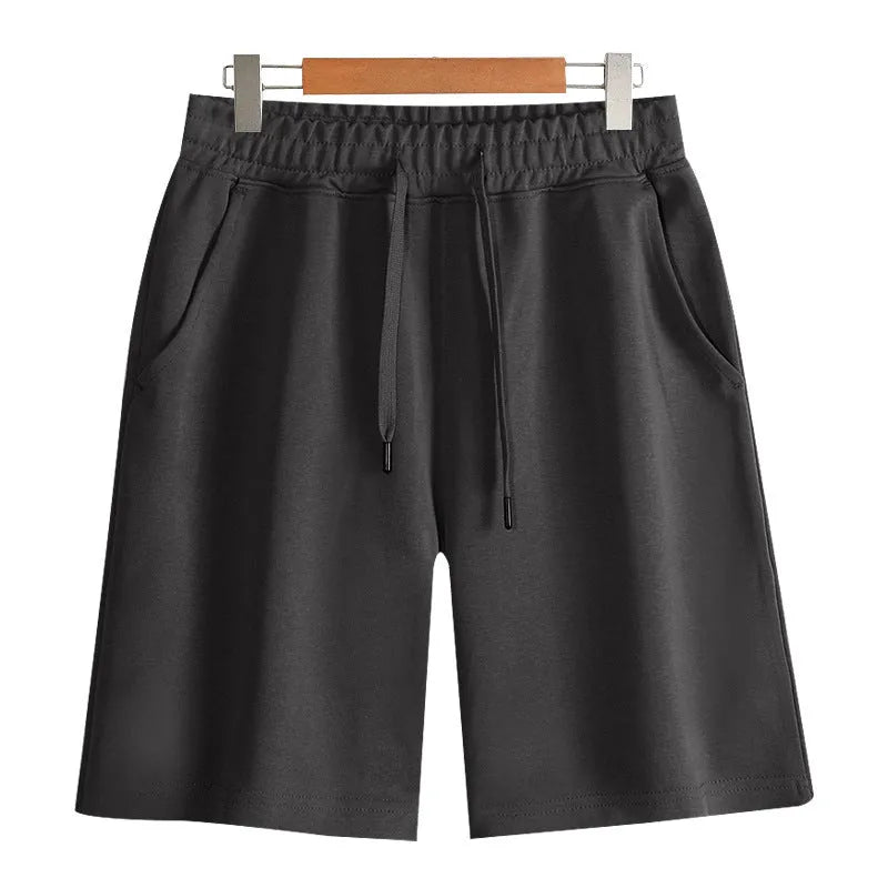 Cotton straight leg sports shorts in multiple colours with micro-elastic fabric