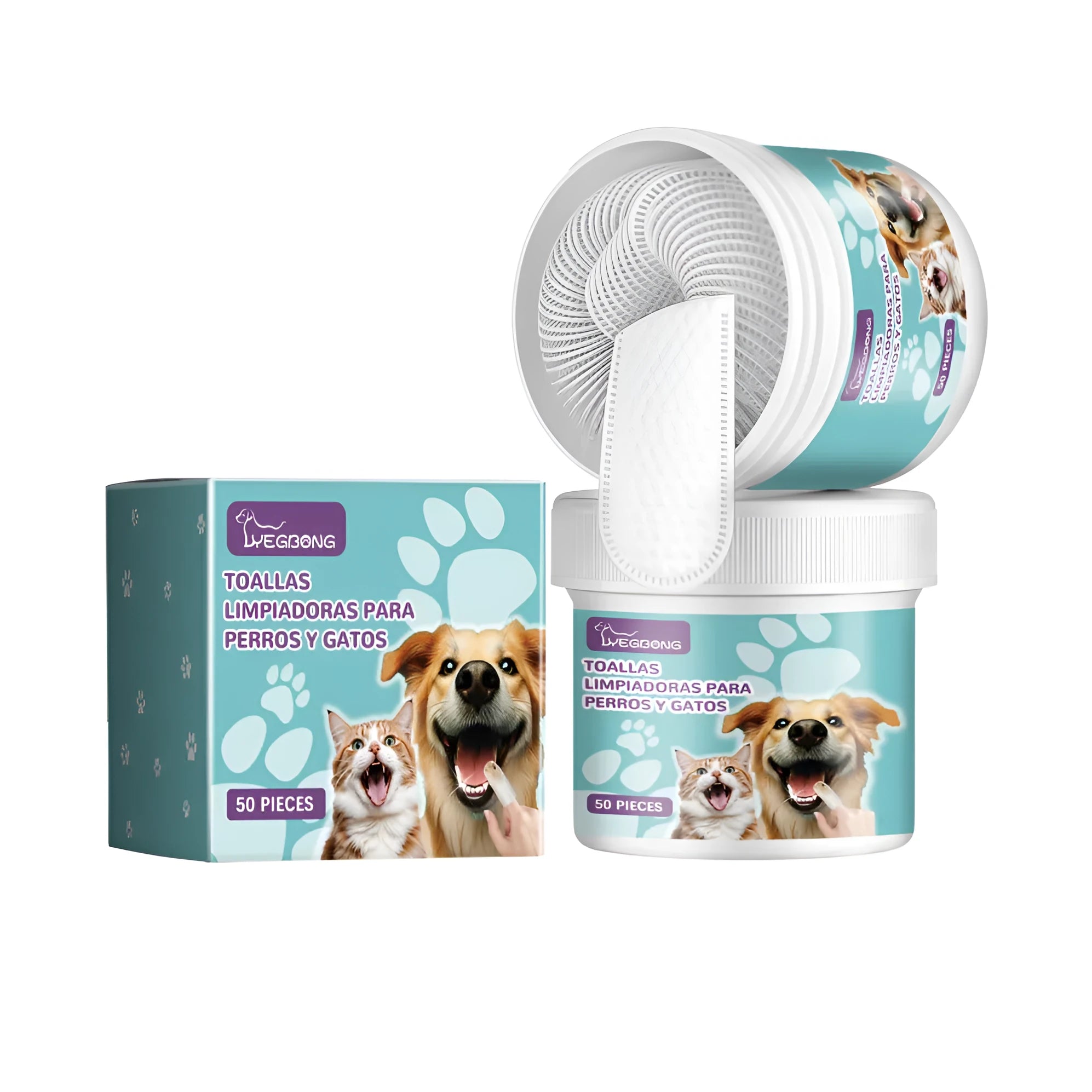 Dog dental cleaning finger muffs for tartar removal in 7.6x8.8cm box