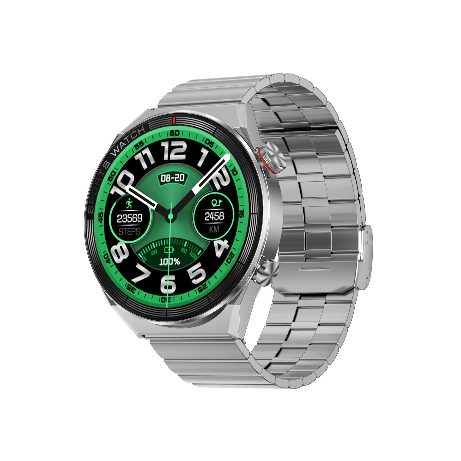 Large screen smart watch with Bluetooth call functionality and IP68 waterproof rating