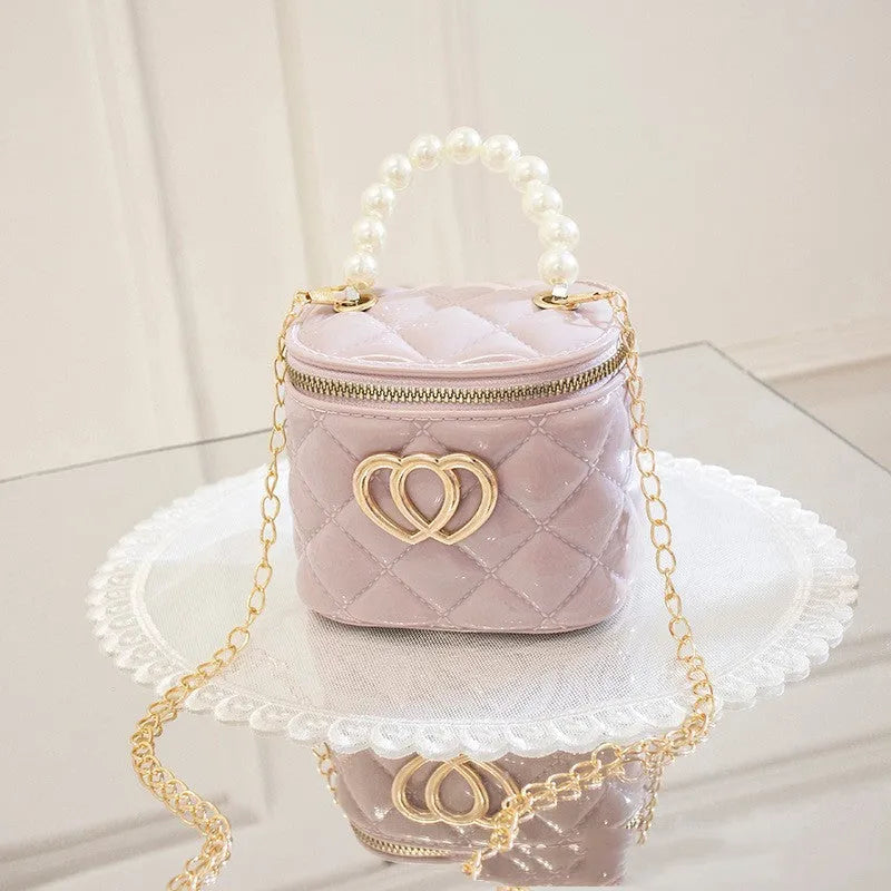Transparent PVC jelly bucket handbag with heart pattern in multiple colour options
