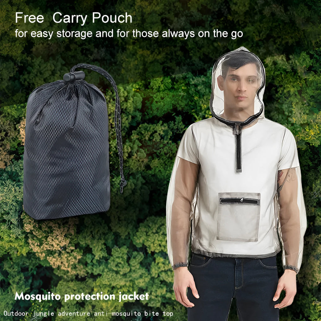 Smoky grey Rayman Jungle Run mesh insect-proof jacket for outdoor sports like hiking and mountaineering.