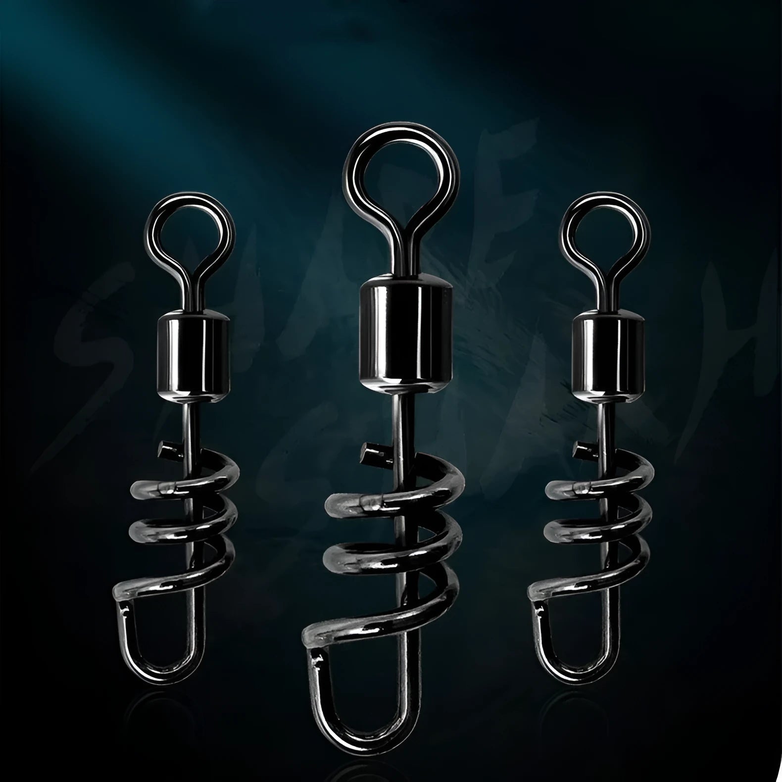 Copper or stainless steel fishing swivel connector, 8-shaped split ring in seven colour-coded sizes.