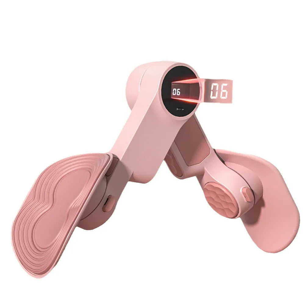 White peach pink intelligent counting pelvic floor muscle trainer with 360 degree rotation, ABS/PP/TPR construction