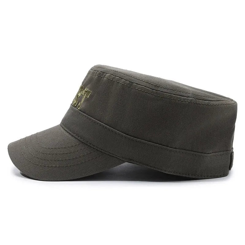 Men's cotton peaked cap with adjustable strap and dome crown in multiple colour options