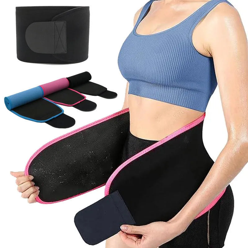Neoprene lumbar support belt for running and fitness waist protection in black, blue or pink