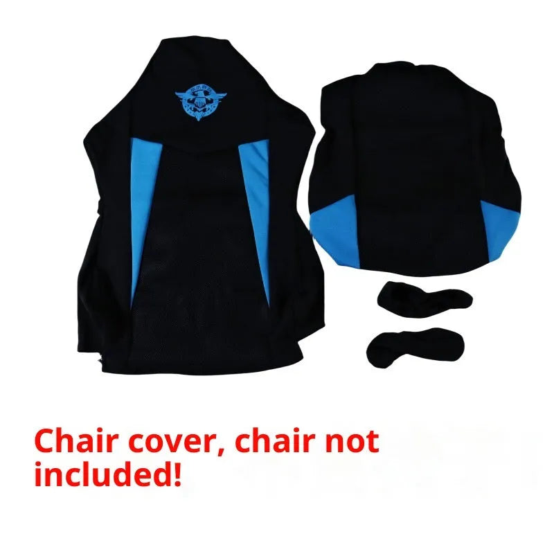 Dustproof polyester chair cover set for home computer chair, 80x88cm, black red, with armrest covers