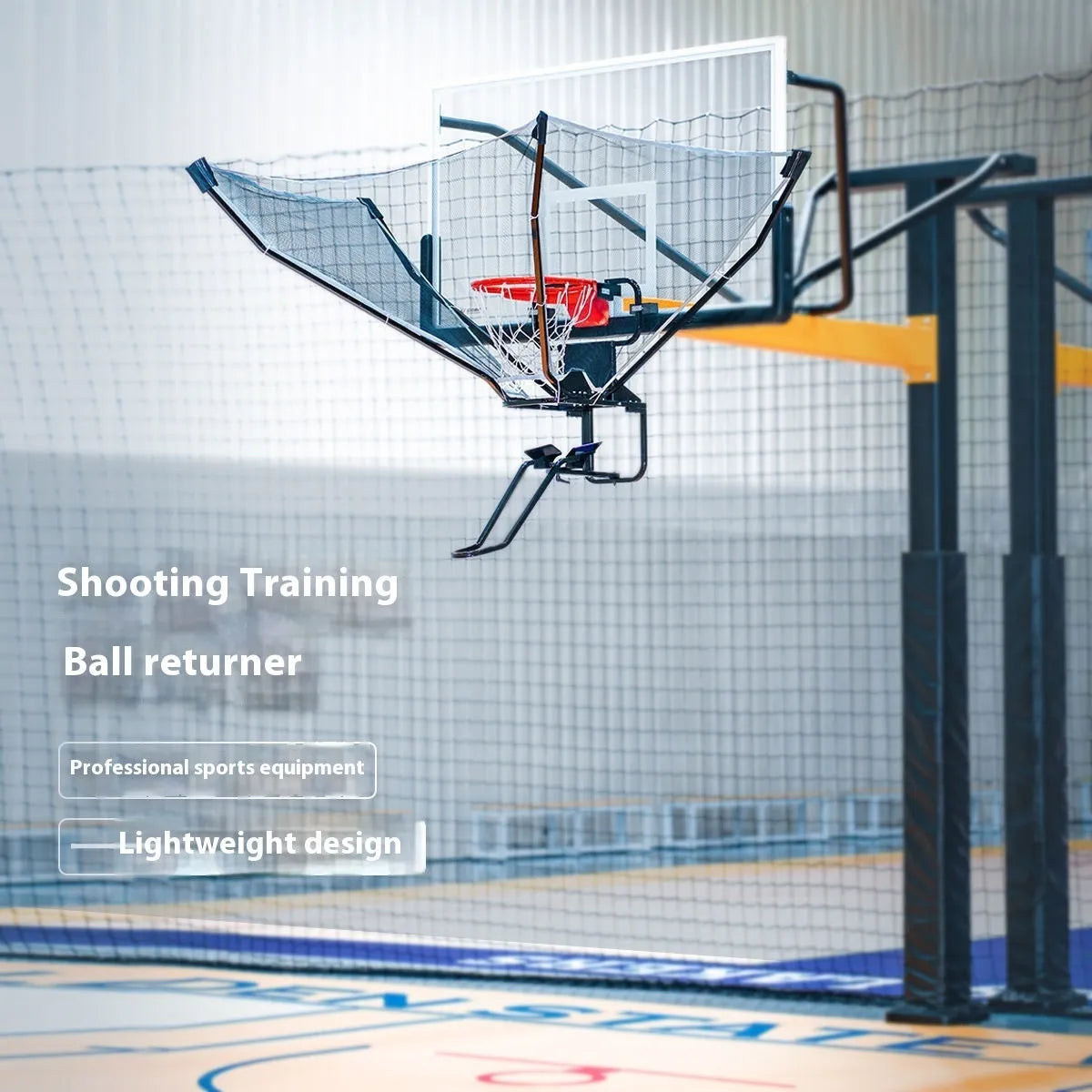 Automatic basketball training ball return with cowhide and iron construction for solo shooting practice