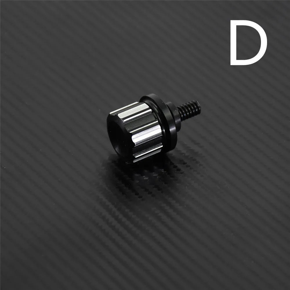 Black aluminium alloy 6mm screw cap cover seat cushion seat pack nut on white background