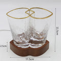 Transparent crystal glass aromatherapy night lamp on beech wood base with USB cable