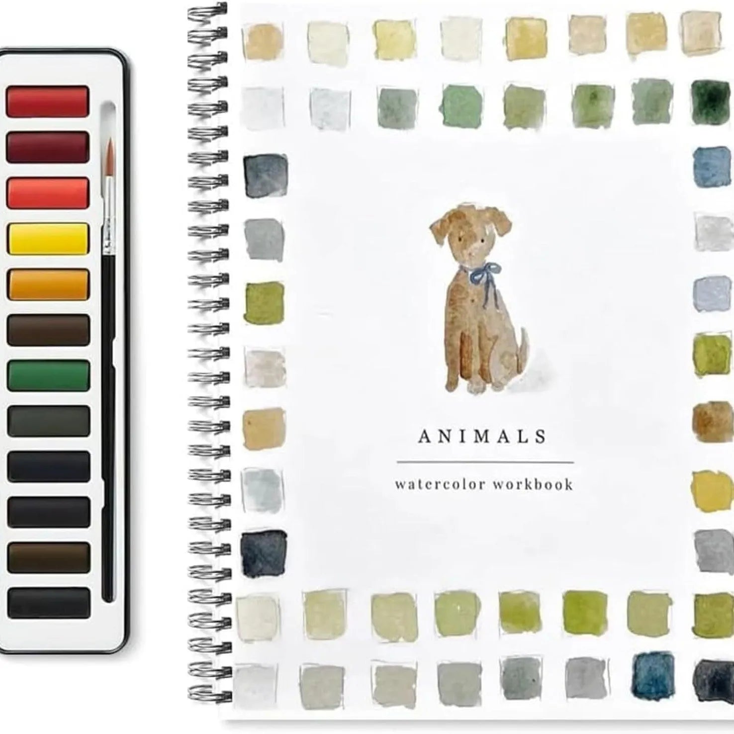 Portable watercolour exercise book with birds theme, 23x16.5cm paper pad for beginners