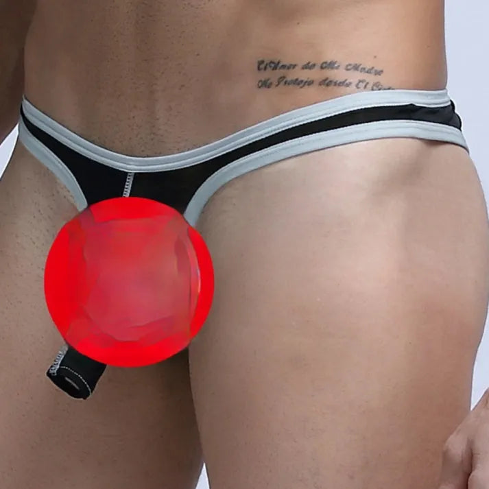 Men's ice silk underwear briefs in army green colour showing elephant nose front design on a white background.