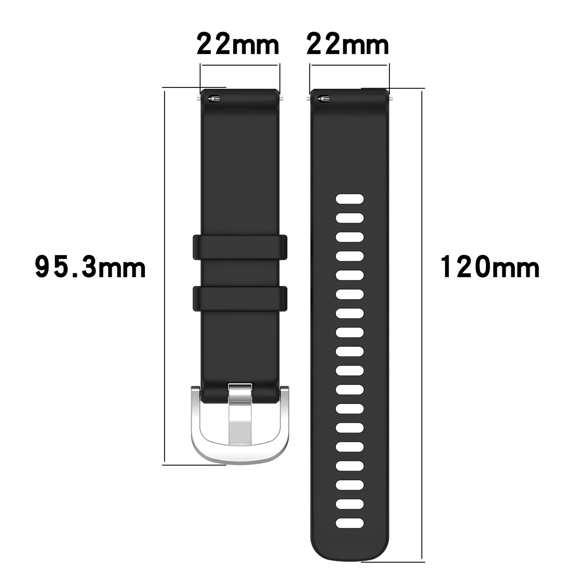 Sports style silicone watch strap for Jiaming in ten colours, glossy finish, 18mm width