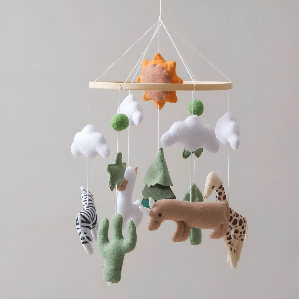 New Sun Forest World handmade wood and felt children's bed bell for baby vision training