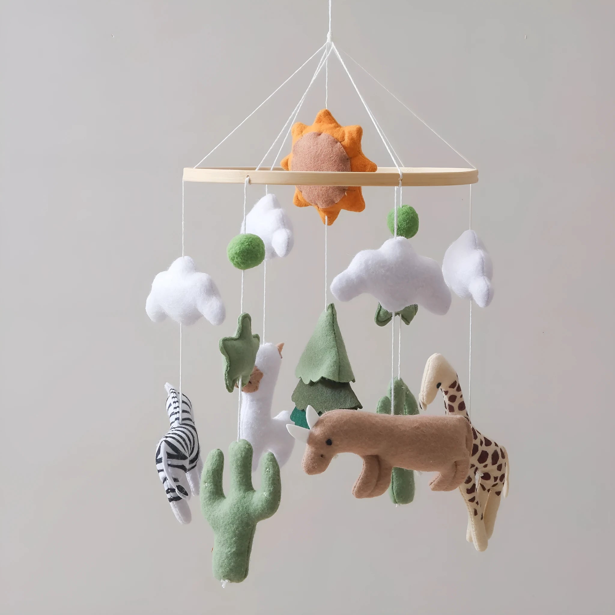 New Sun Forest World handmade wood and felt children's bed bell for baby vision training