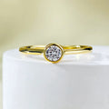 Minimalist silver crown-shaped ring with linear detailing and electroplated finish
