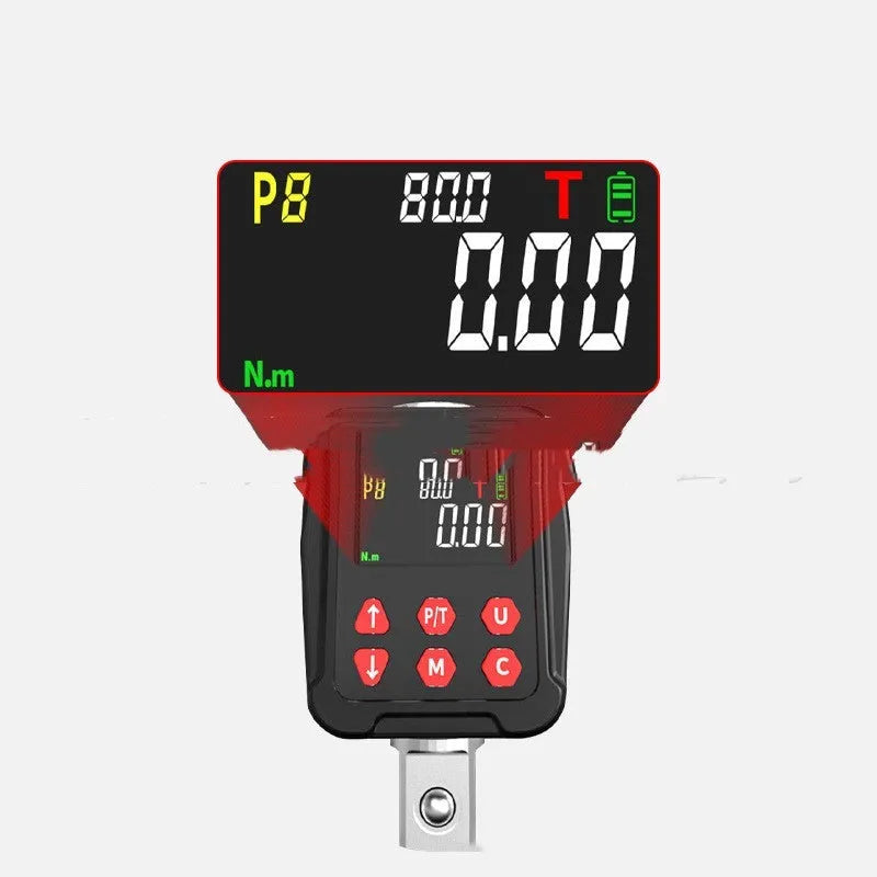 Digital torque meter tool set with display, 1/2 inch drive, 200Nm capacity