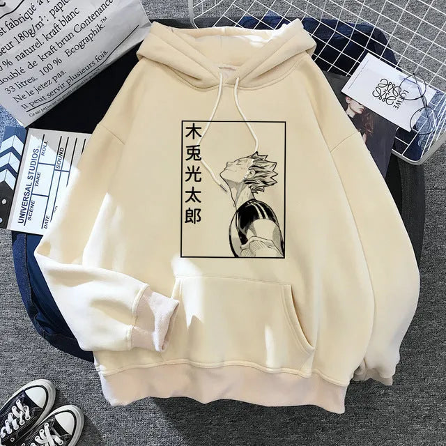 Hot Japanese Anime Haizhu Hoodie pullover shirt in character pattern, cotton polyester blend