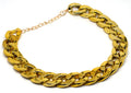 Geometric twisted chain dog collar in metallic colours showing adjustable buckle and chain links