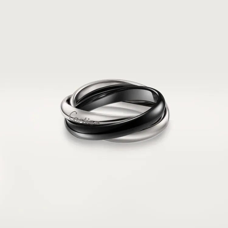 Silver couple rings with full diamond option in U-shaped geometric design