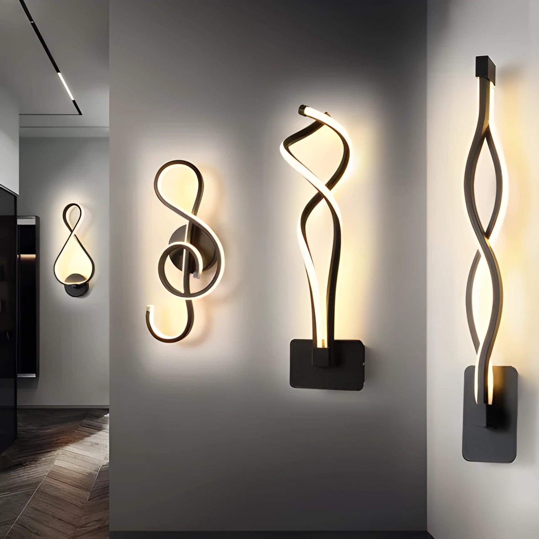 Nordic minimalist LED wall lamp in black or white with silicone shade for bedroom bedside lighting