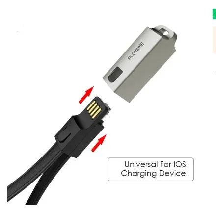 14cm leather iPhone charging cable with zinc alloy lightning connector in three colours