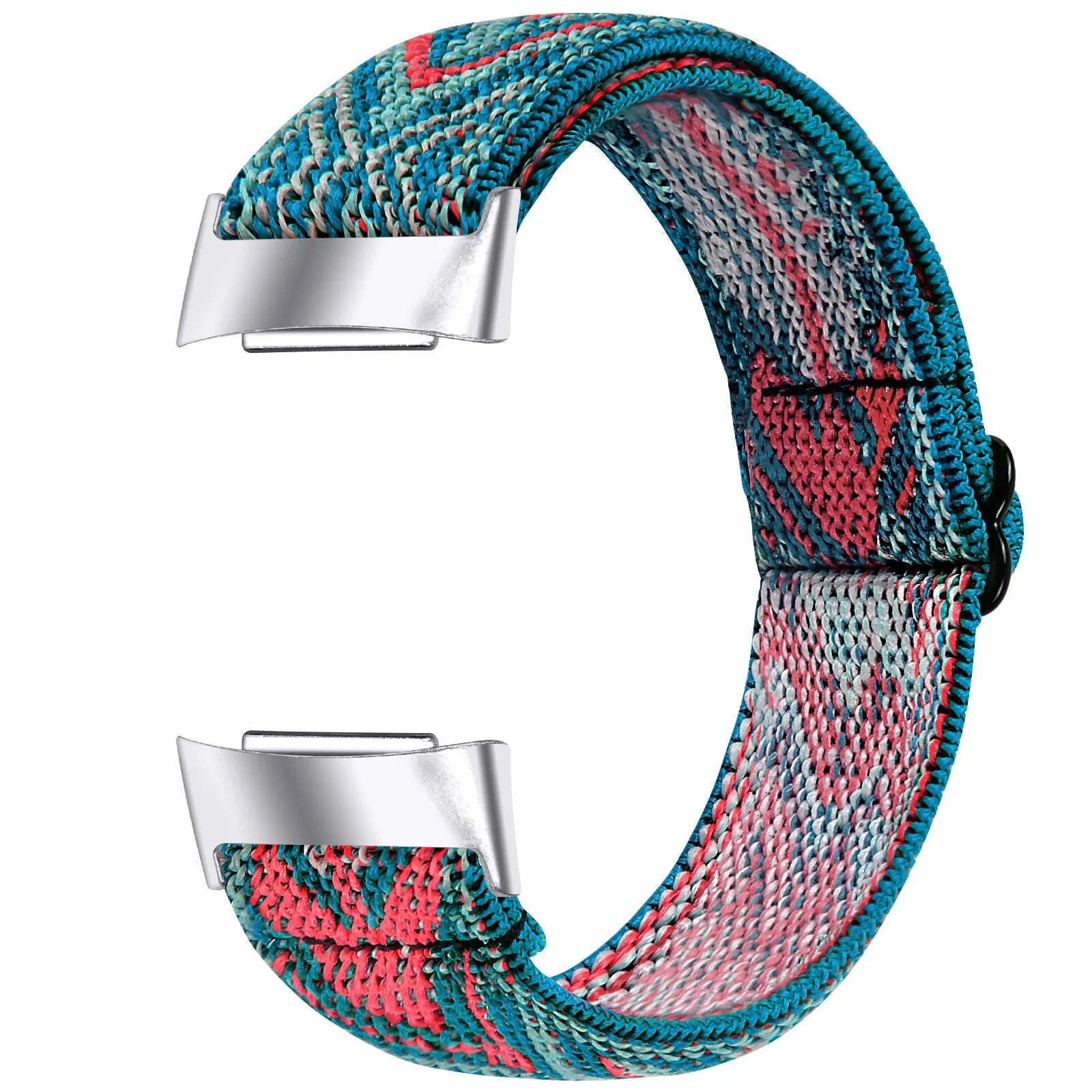 Printed elastic replacement strap for Fitbit Charge 6 watch in adjustable design with colourful patterns