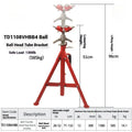 V-head pipe bracket with ball supports for steel pipe installation