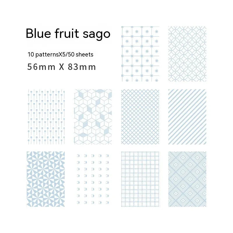 Retro collage material sweet light note paper in dessert colours measuring 56mm by 83mm