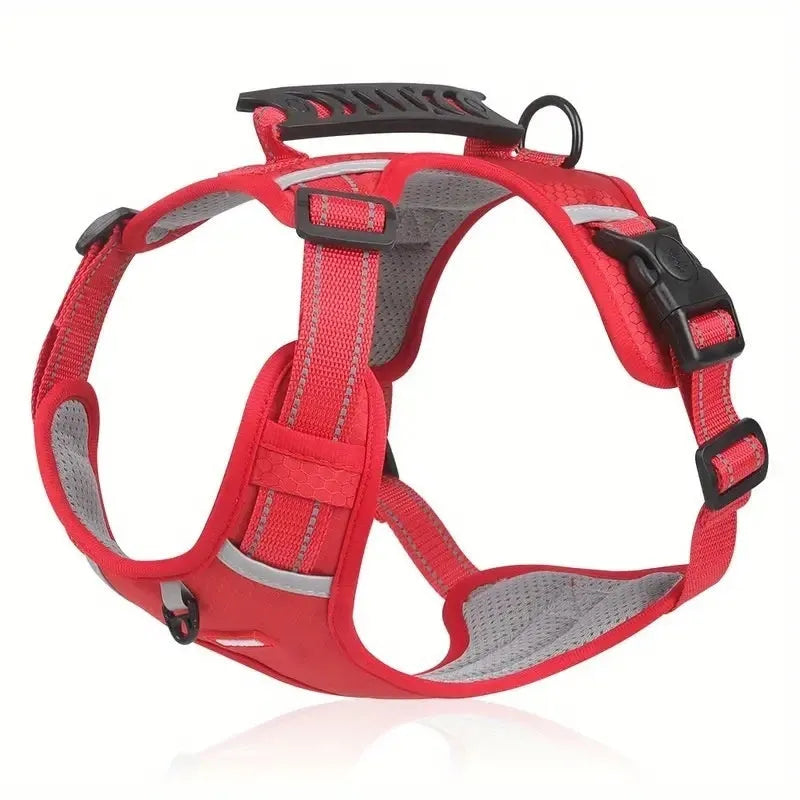 Adjustable polyester dog chest harness in multiple colours and sizes for walking control
