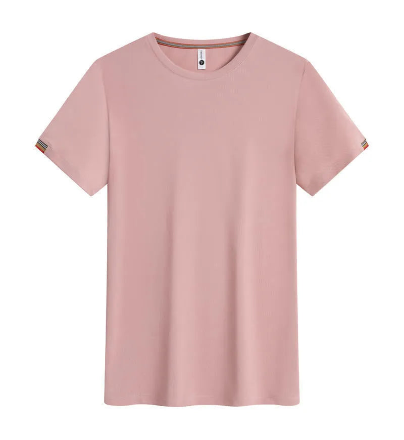 Round neck ice-feeling pullover top in black for women business work attire cooling fabric