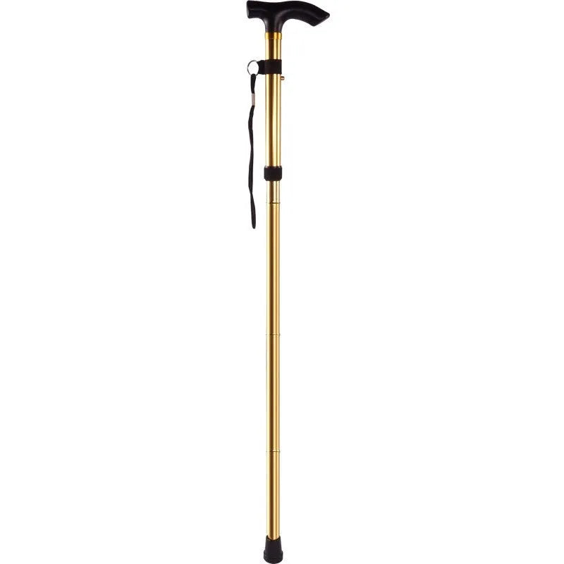Aluminum alloy folding walking stick with adjustable height and non-slip rubber tip