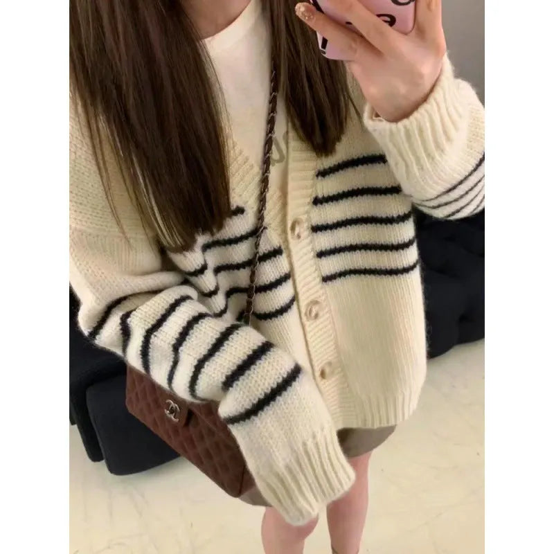 Collar button cardigan sweater with 3D pattern design in pictured colour