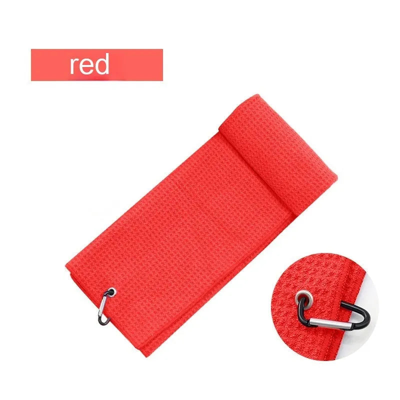 Waffle textured golf ball cleaning towel in assorted colours with 30x30cm and 30x40cm size options