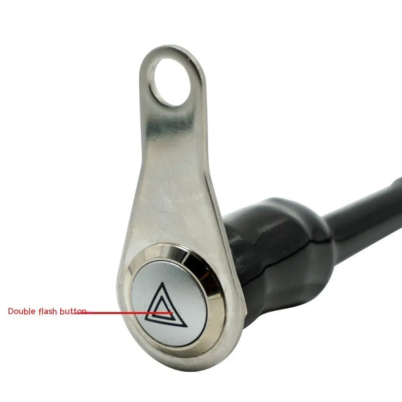 Black stainless steel motorcycle double flash switch with light ring and 7mm mounting hole
