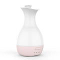 White ultrasonic aromatherapy vase humidifier with colourful LED night light and 200ml water tank capacity