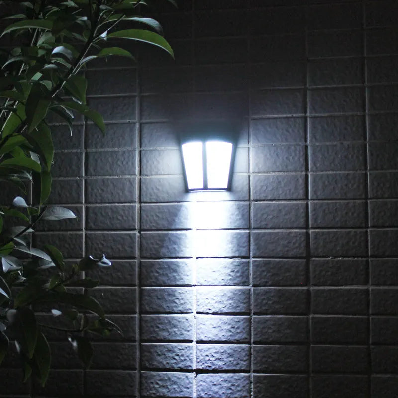 Solar wall lamp with six LED lights and smart sensor for outdoor garden or courtyard illumination